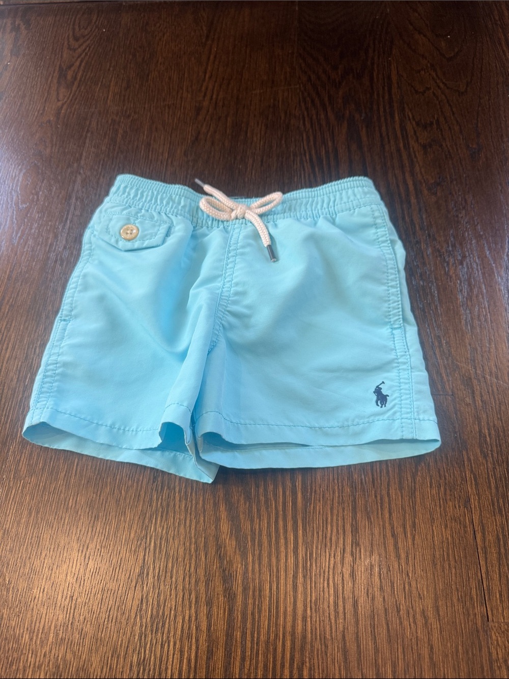 Ralph Lauren Boys Aqua Drawstring Swim Shorts